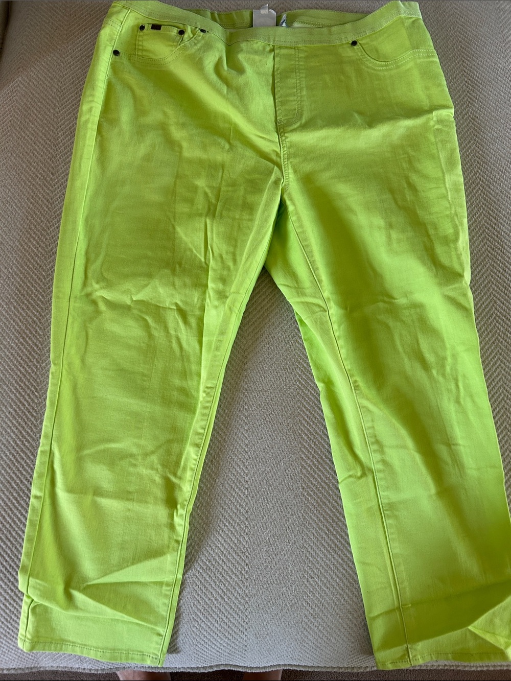Diane Gilman Neon Lime Stretch Jeans
